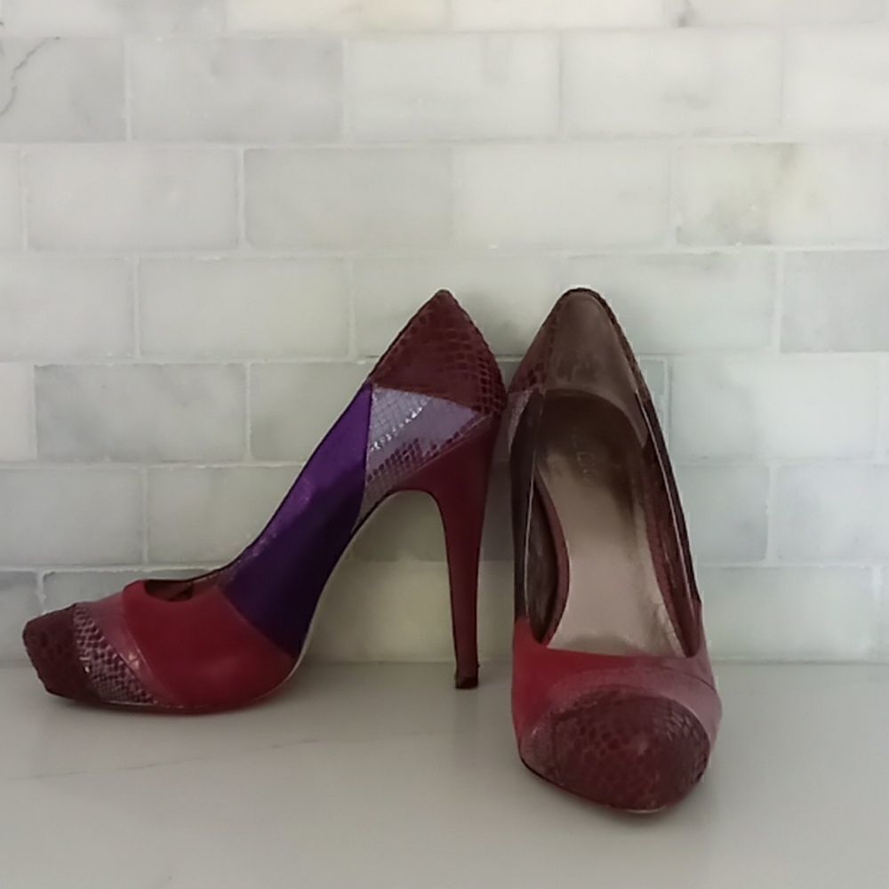 Aldo purple patched heels